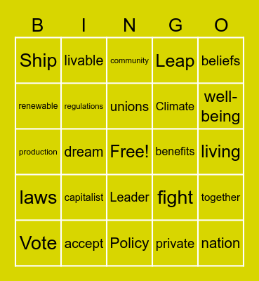 TRADITIONAL Bingo Card