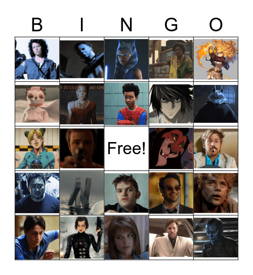 noah's faves (movies and tv) Bingo Card