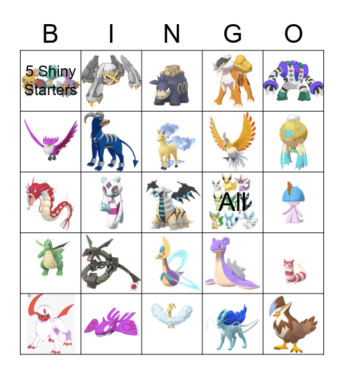 Shiny Bingo Card