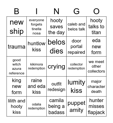 owl house finale Bingo Card