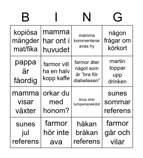 enköping bingo Card