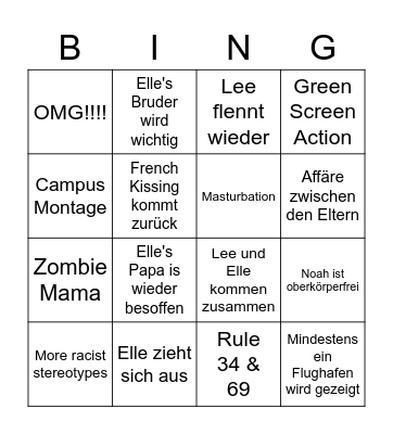 Kissing Booth 2&3 Bingo Card