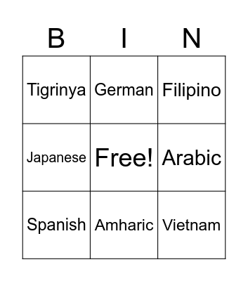 A Bingo Card