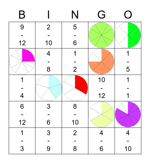 Equivalent Fractions Bingo Card