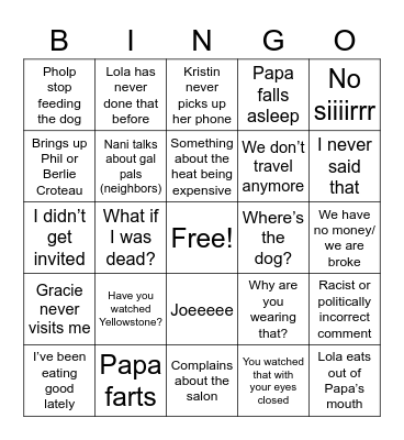 Easter 2023 Bingo Card