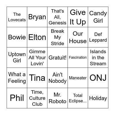 1983 Bingo Card
