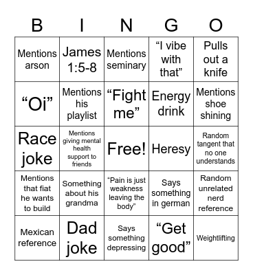 Max bingo Card