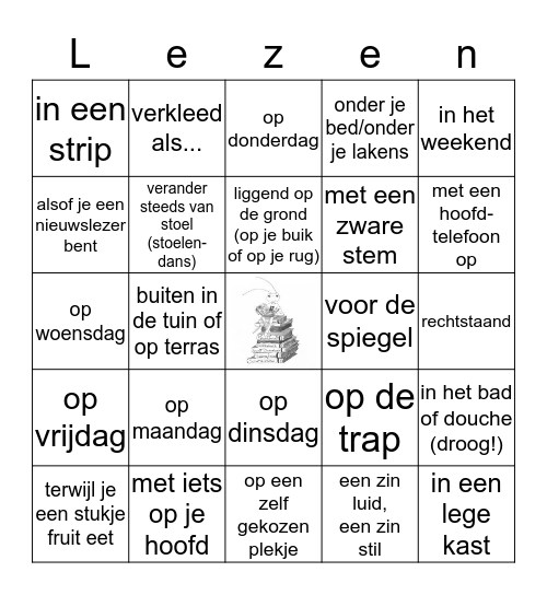 Leesbingo: ik lees elke dag! Bingo Card