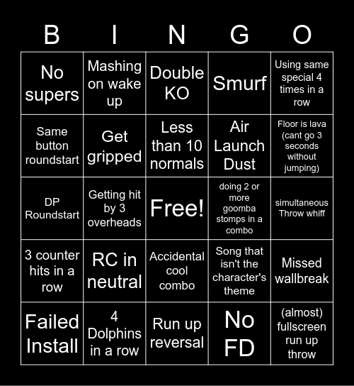 Strive Bingo Card