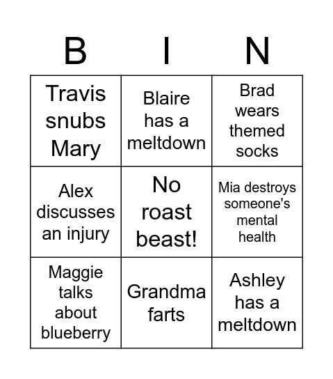 Easter Bingo Card