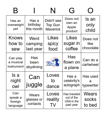 MRA Icebreaker Bingo Card
