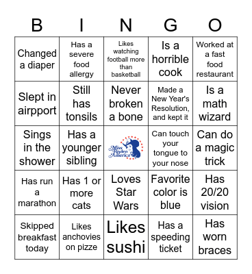 MRA Icebreaker Game 3 Bingo Card
