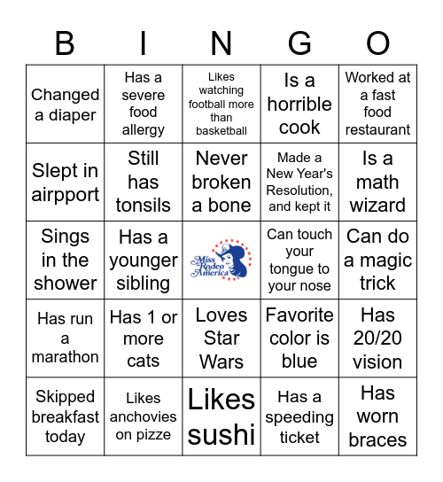 MRA Icebreaker Game 3 Bingo Card