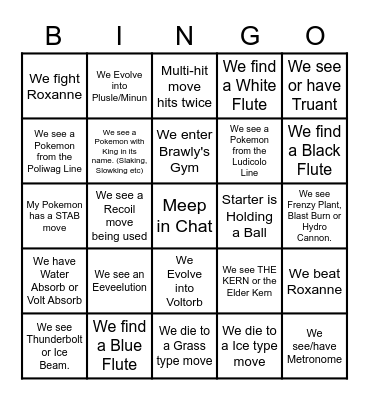 Mareep Monday Bingo Card