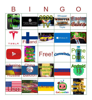 April 2023 Bingo Card