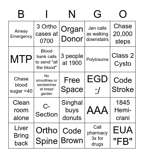 WKO BINGO Card