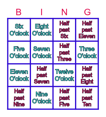 Bingo Time Bingo Card