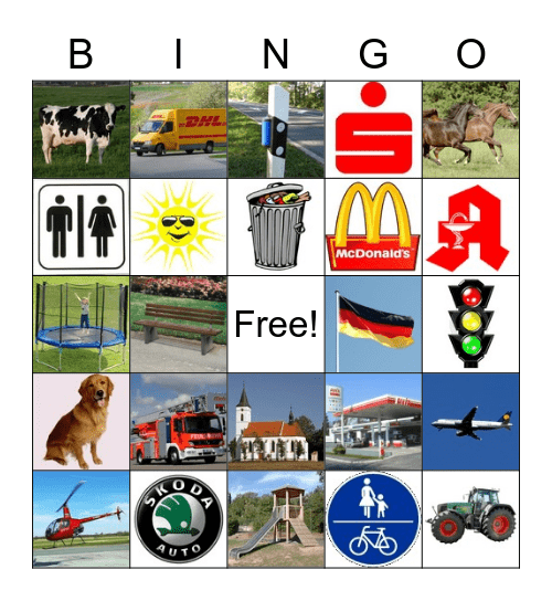 Autofahrt Bingo Card