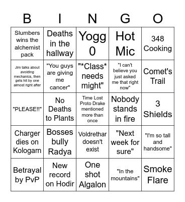 Ulduar is Bizarre Bingo Card