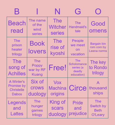 Katie's Book Bingo Card
