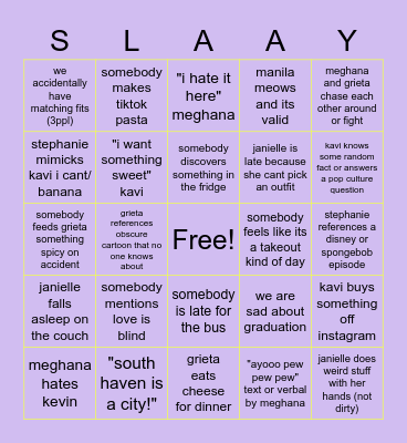 Freeesia Bingo pt2 Bingo Card