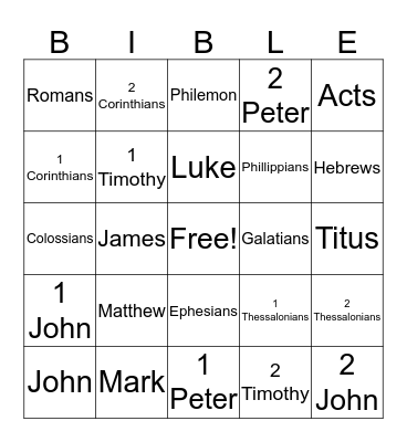 Bible Bingo Card