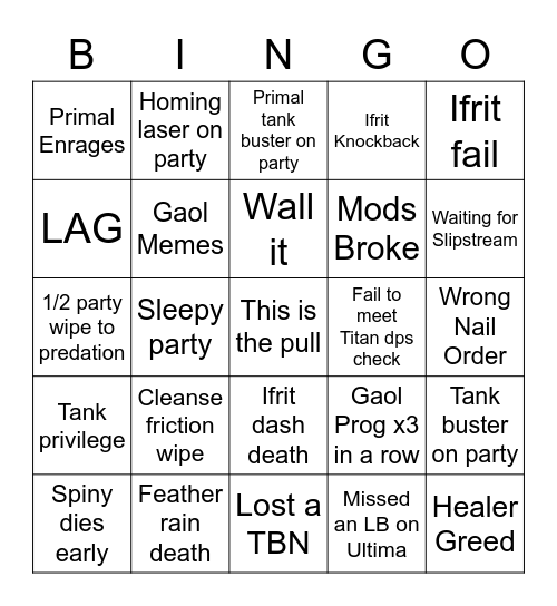 UWU Bingo Card