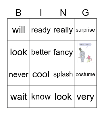 I Am Invited to a Party Bingo Card