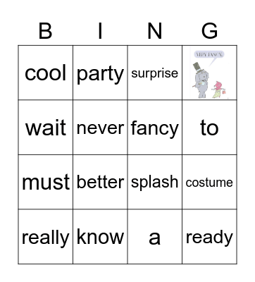 I Am Invited to a Party! Bingo Card