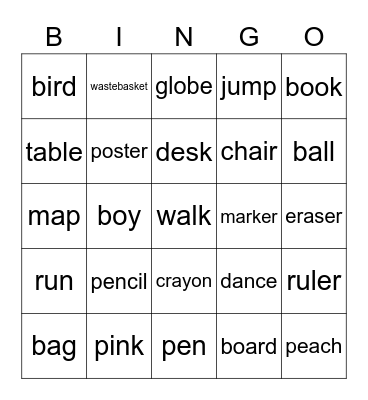 Unit 1 Bingo Card