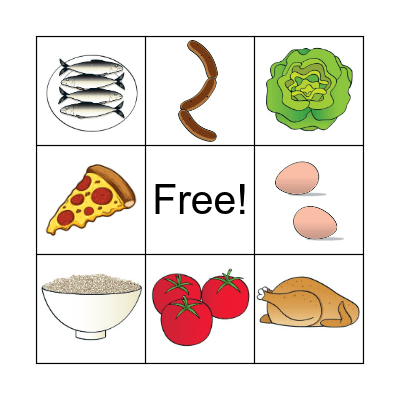 FOOD BINGO Card