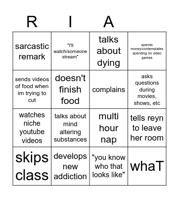 ria bingo Card