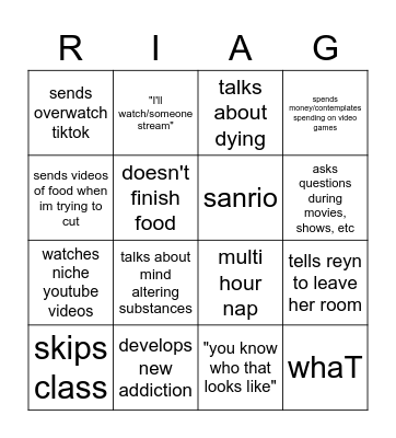 ria bingo Card