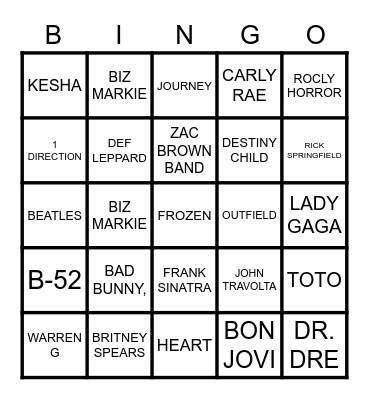 KARAOKE-FLYNN LAW Bingo Card