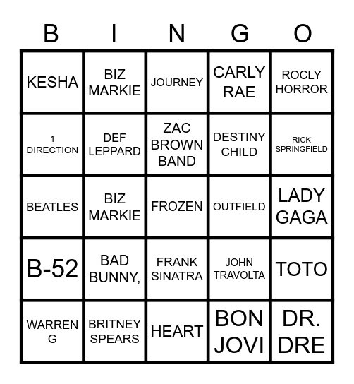 KARAOKE-FLYNN LAW Bingo Card