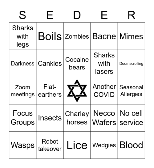 Cinco de Seder Bingo Card