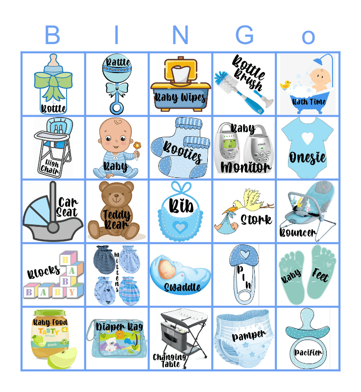 Baby Boy Bingo Card