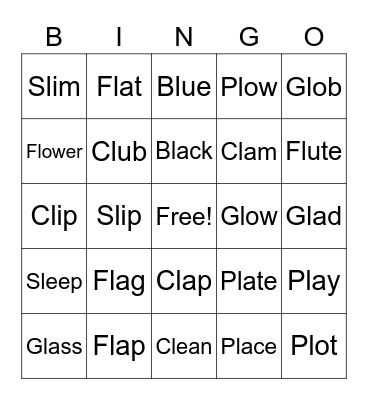 Blends Bingo Card