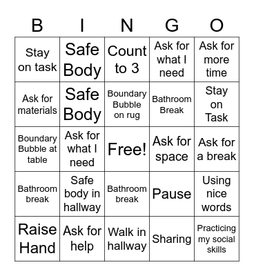 Jade's Bingo Card