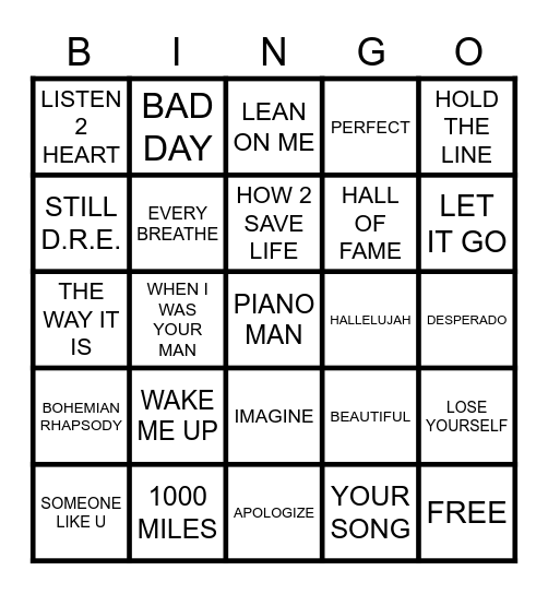 PIANO - KEYBOARD - FLYNN LAW Bingo Card