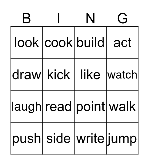 prefix - ROOT WORD - suffix Bingo Card