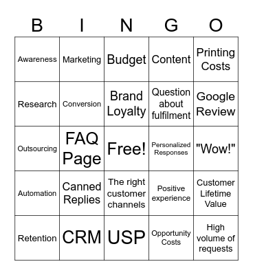 CRM Bingo Card