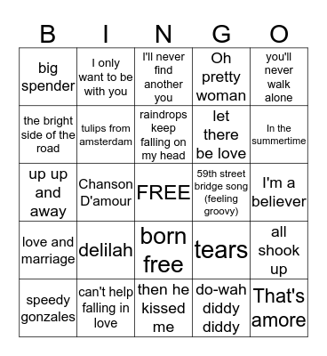 musical bingo 3  Bingo Card