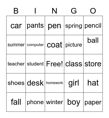 Bingo Card