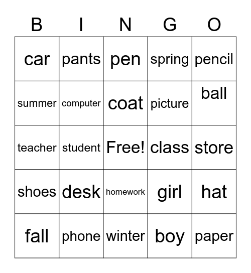 Bingo Card