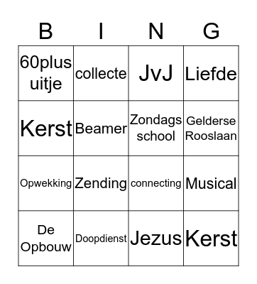 Bethel Pinksterkerk Arnhem Ede Bingo Card