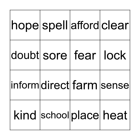 Bingo Card