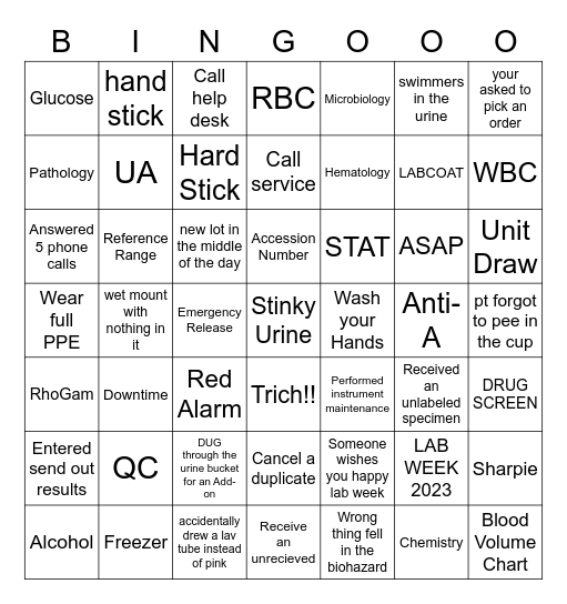 LAB WEEK 2023 Bingo Card