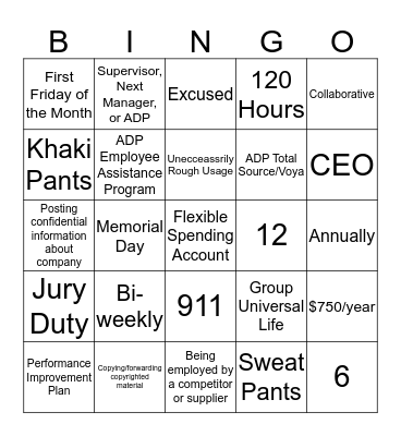 MFRMLS  HR Bingo Card