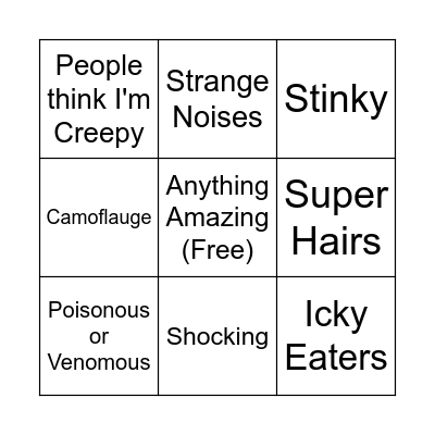 Spring Break Camp Bingo Card